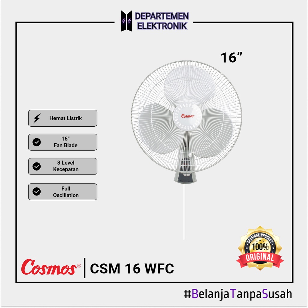 Cosmos 16 WFC – Wall Fan / Kipas Angin Dinding 16 inch MURAH BANGET / GARANSI RESMI