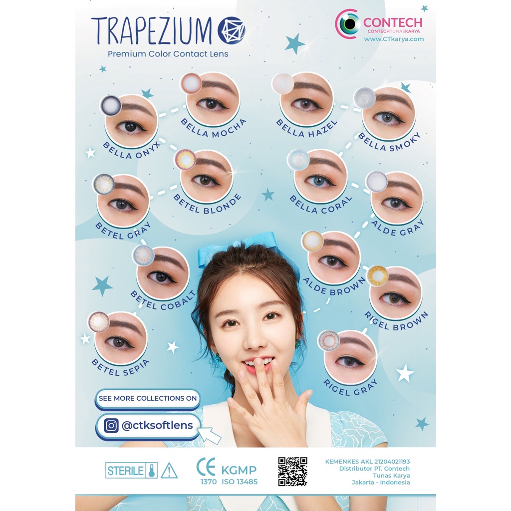 ❤ RATU ❤ Softlens Trapezium Normal | Soflen Trapesium Big Eyes By Ctk Dia 14.5mm