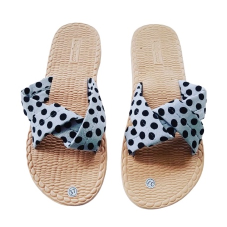 Sandal Wanita Dewasa Motif SELOP SILANG POLKADOT Terbaru