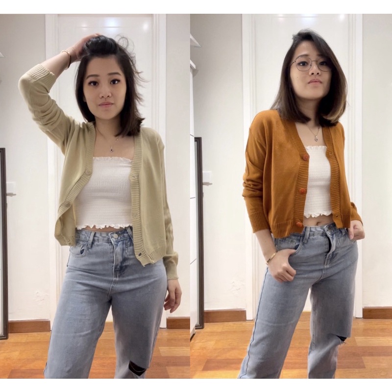 Vanesha Margaretta - Cr02- Ana Cardigan  //  Crop Cardigan Knit Rajut Wanita #casual fashion/ootd