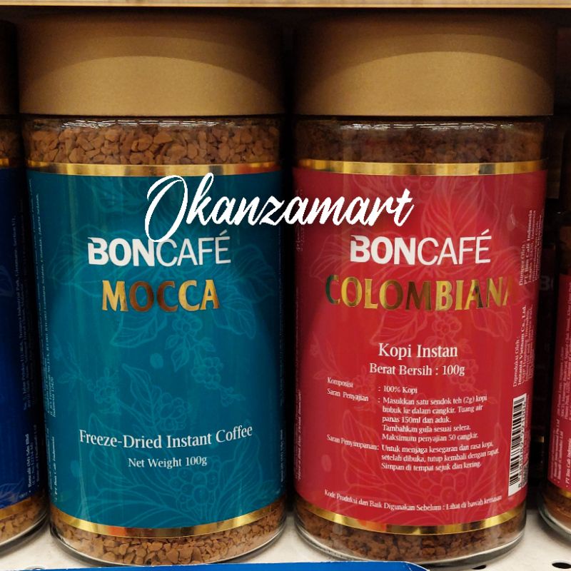 

Boncafe Kopi Instant Mocca|Colombiana|Decaffeinated 100gr