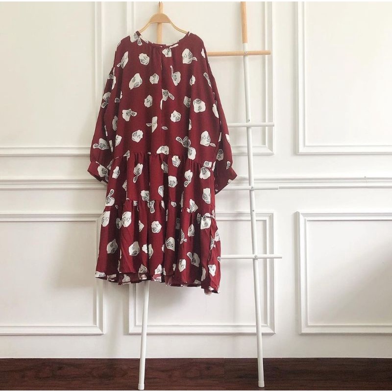 Leafy Tunik Fixpose - Maroon