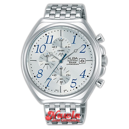 Alba Quartz AM3477X1 Chronograph Silver Dial - Jam Tangan Pria AM3477