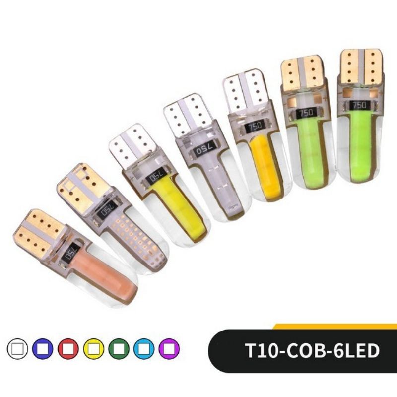 Lampu LED T10 Jelly Gel Senja Kota,Sein, Mundur,Rem,Speedometer Motor dan Mobil COB