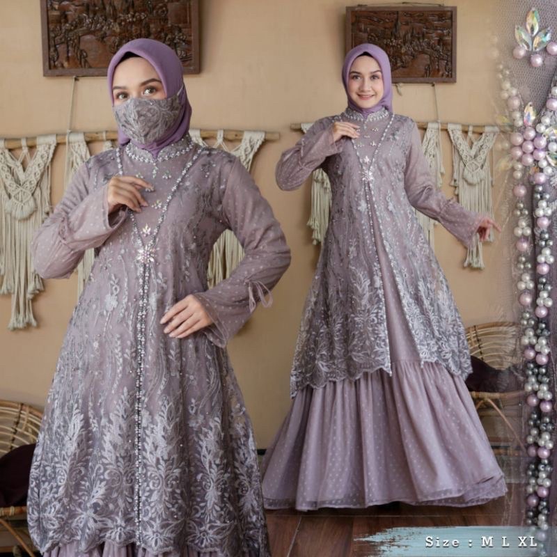 COD Kebaya Gamia Modern - Gamis Rianti - Dress kondangan - Gamis Pesta - Gamis modern - Kebaya Gamis Modern