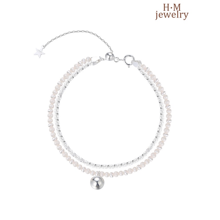 Gelang Mutiara Gypsophila Model Double Layer