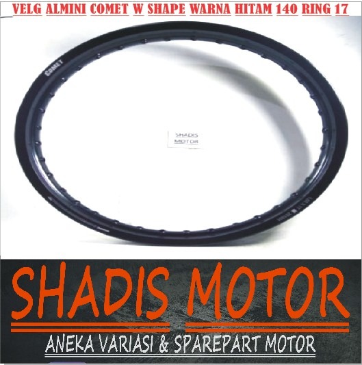 Velg Almini Comet Model W Shape Warna Black / Hitam Ukuran 140 Ring 17 Velg Jari Jari Motor
