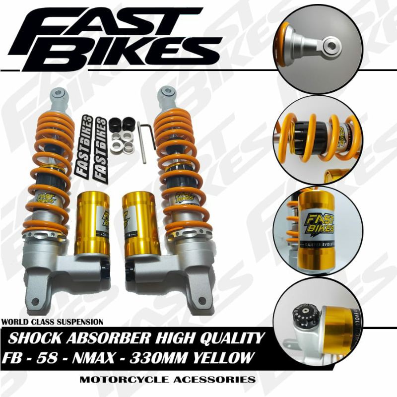 Shock fastbikes tabung bawah copy ohlins click fungsi uk 330mm yamaha Nmax Adv Pcx