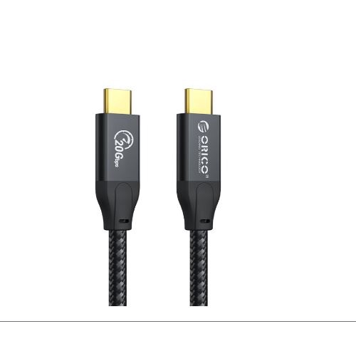 Type c thunderbolt to usb-c 3.2 cable orico 200cm 2 meter 2m gold sync data charge 20Gbps 4k 60hz pd 100w 5A e-mark chip bi-direct cm32-20