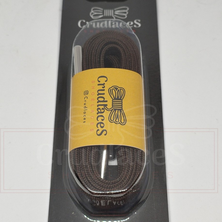 Tali Sepatu Flat/Gepeng Polyester Warna Coklat 2 LAPIS-Shoelace Flat - Aglets Metal - Crudlaces