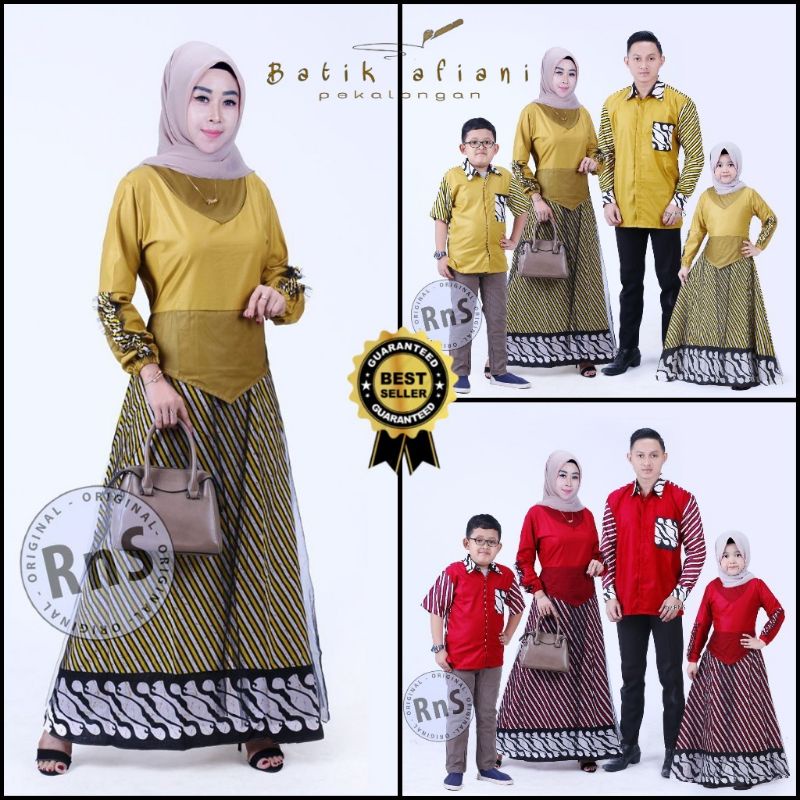 Maura Couple - Sania Ruffle Batik Couple Keluarga Modern Ori Ndoro Jowi DNT Garansi Termurah Shopee