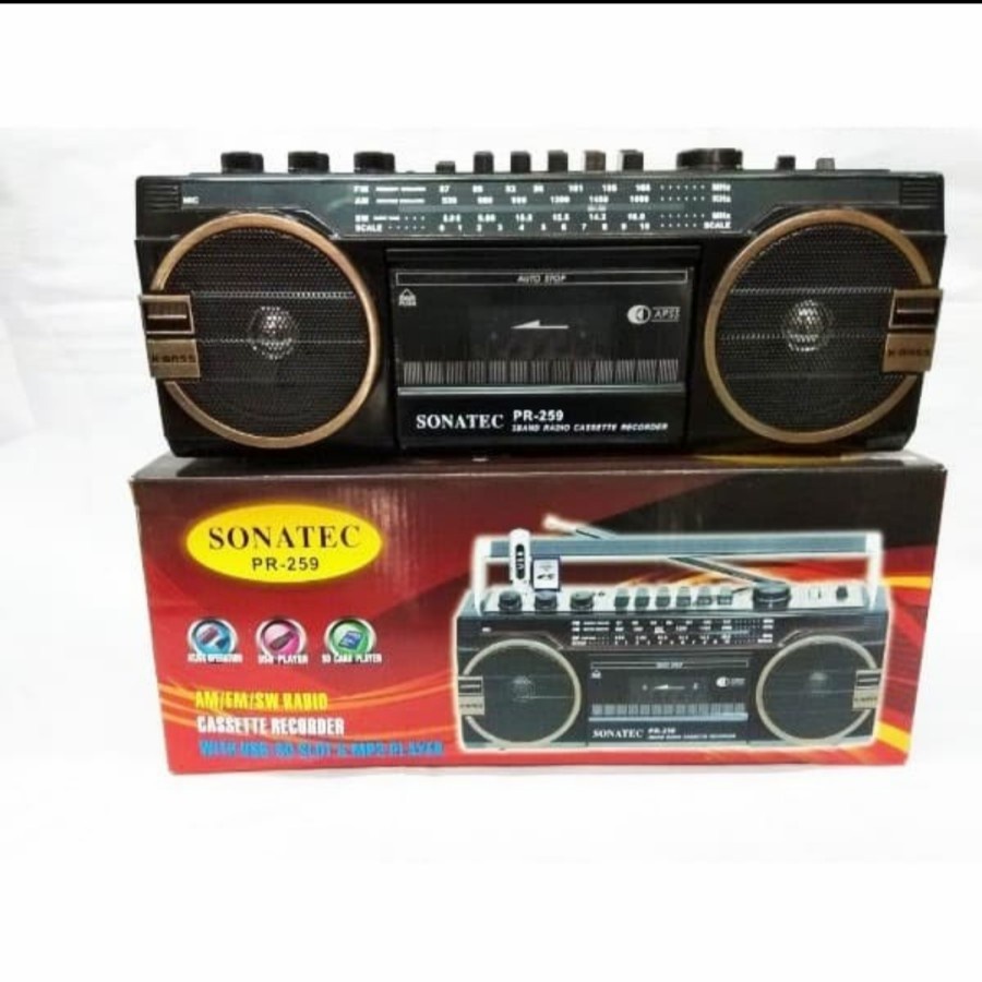 Radio Kaset Sonatec PR 259 FM AM USB Mp3 Player Radio Jadul AC DC