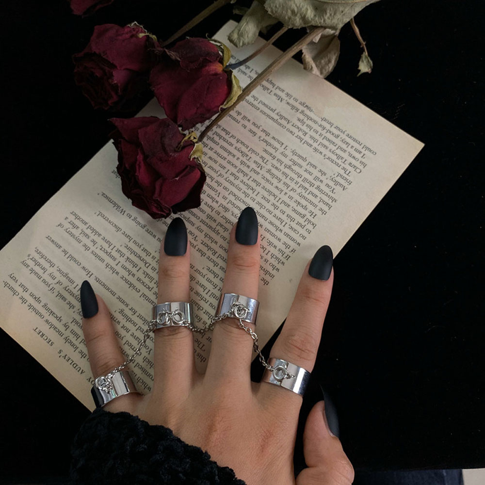 Mxbeauty Cincin Rantai Model Terbuka Dapat Disesuaikan Warna-Warni Gaya Punk Untuk Pesta