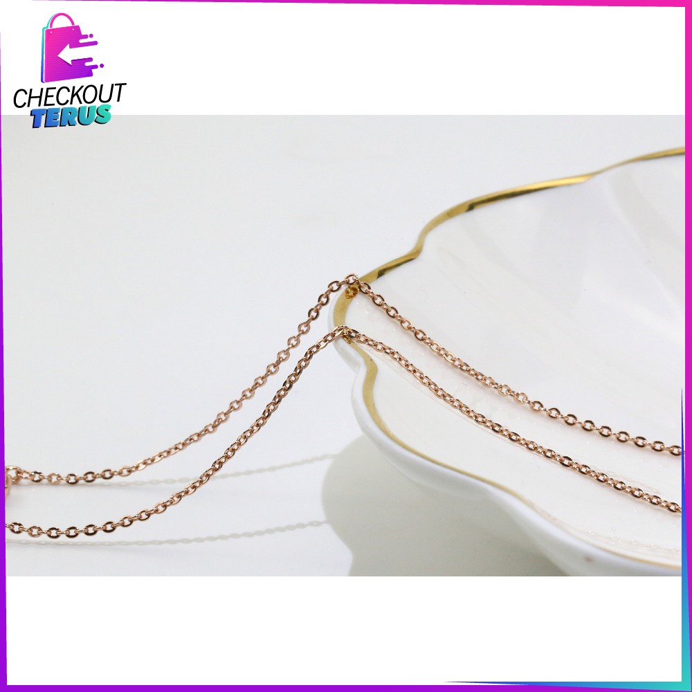 CT K84 Kalung Titanium Wanita Korean Style Motif Planet Dan Gelang Wanita Kalung Rantai Bintang Kunci Necklace Crystal