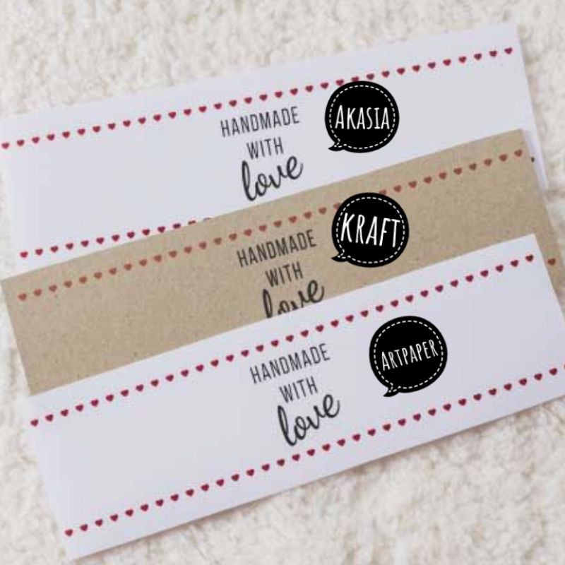 

Label roll piyama/ kaos/ cake/ hijab dari kertas kraft dan art paper request suka-suka