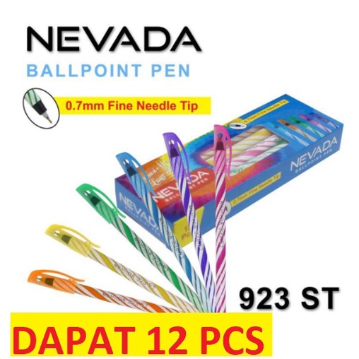 (12pcs) Pulpen Nevada  - Bolpoin Ulir - Bolpen Unik - Pen Lilin Murah 0.7mm-1