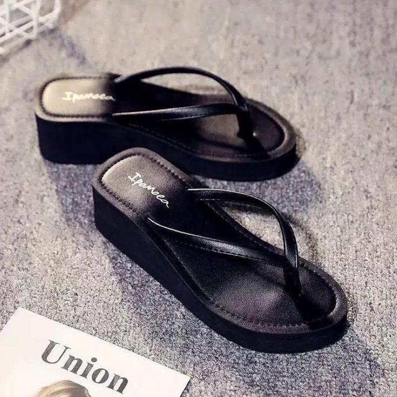 CKK.40374 ▫ Sendal sendal Jepit WEDGES SPON WANITA CEWEK FASHION KOREA SGC56 Casual kerja hangout ha