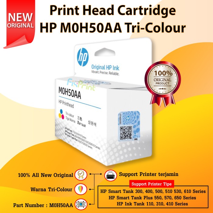 PrintHead Print Head Cartridge HP M0H51AA Black / M0H50AA Tri Colour Printer HP InkTank 115 315 415 series SmartTank 300 400 series