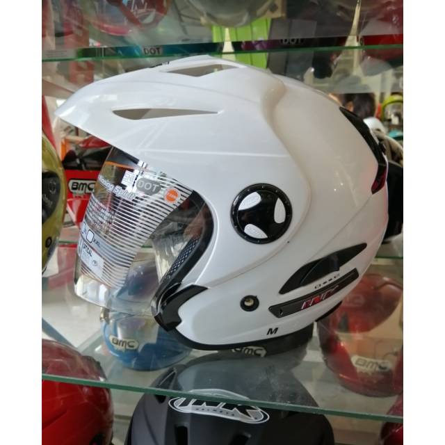 HELM INK FLASH WHITE DOUBLE VISOR HELM DOBEL VISOR INK FLASH PUTIH ORIGINAL ASLI GARANSI ORI NO KW