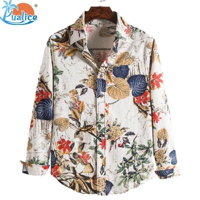 Kemeja Pria - Kemeja Pria Lengan Panjang - Kemeja Retro Vintage O68