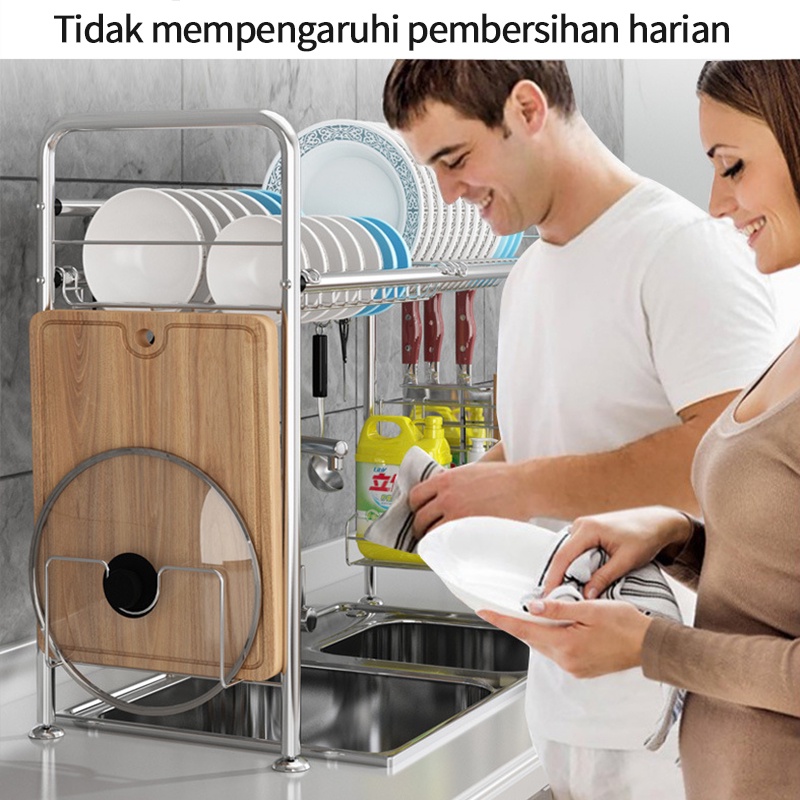 Rak Dapur Stainless Rak Wastafel Rak Piring Dan Peralatan Dapur Kokoh Kuat Rak