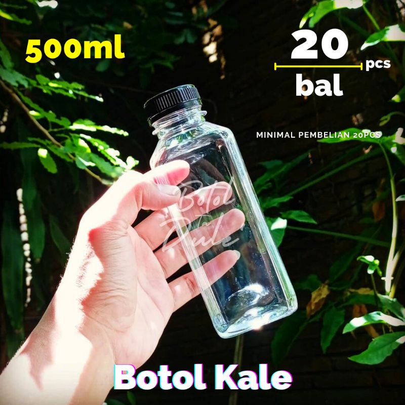 Botol Plastik Kale 500ml / Botol  Kale Kotak 500ml / Botol Plastik 500ml / Botol Kopi 500ml