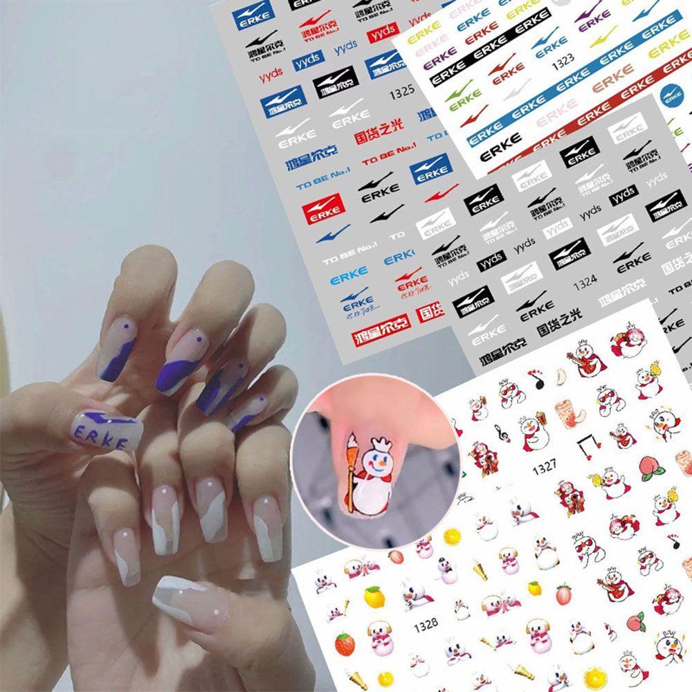 Mxbeauty Stiker Nail Art Musim Panas Smiley Perekat Manikur Aksesoris