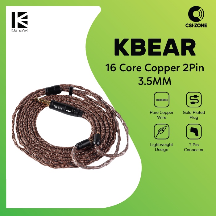 KBEAR 16 Core Upgraded Pure Copper Cable - 2 Pin 0.78MM