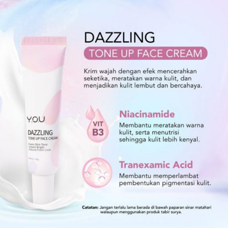 YOU Dazzling Tone Up Face Cream / Efek Cerah Seketika