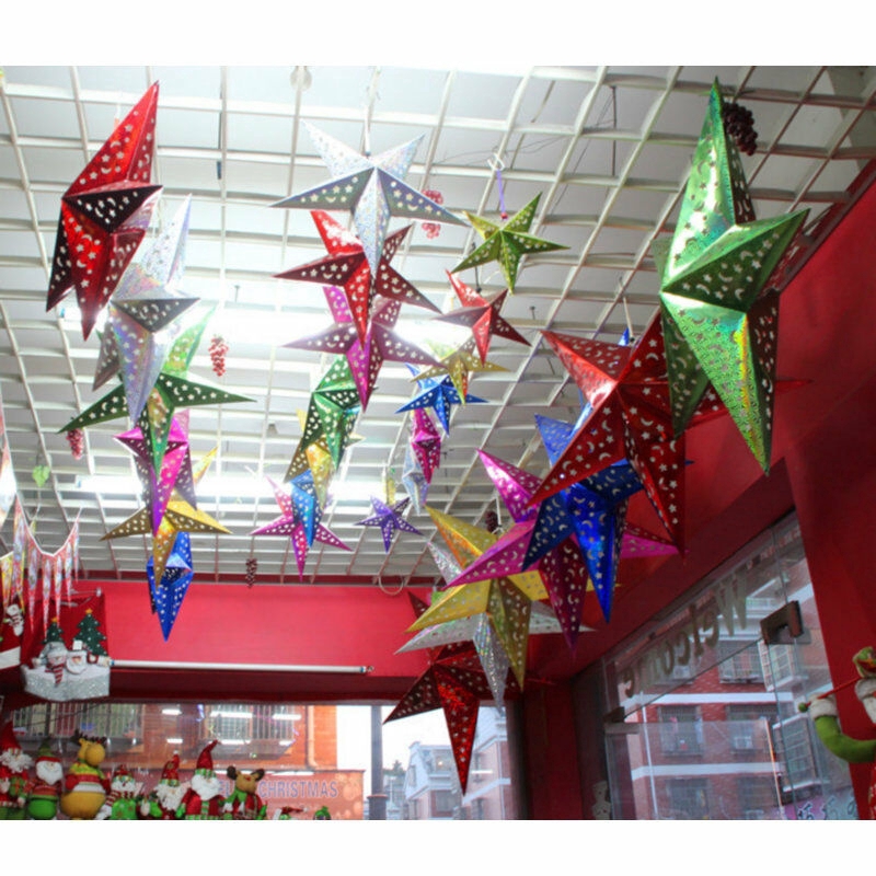 30cm Hanging Paper Star Festival Lampshade Wedding Birthday Party DIY Decoration Christmas Ornaments