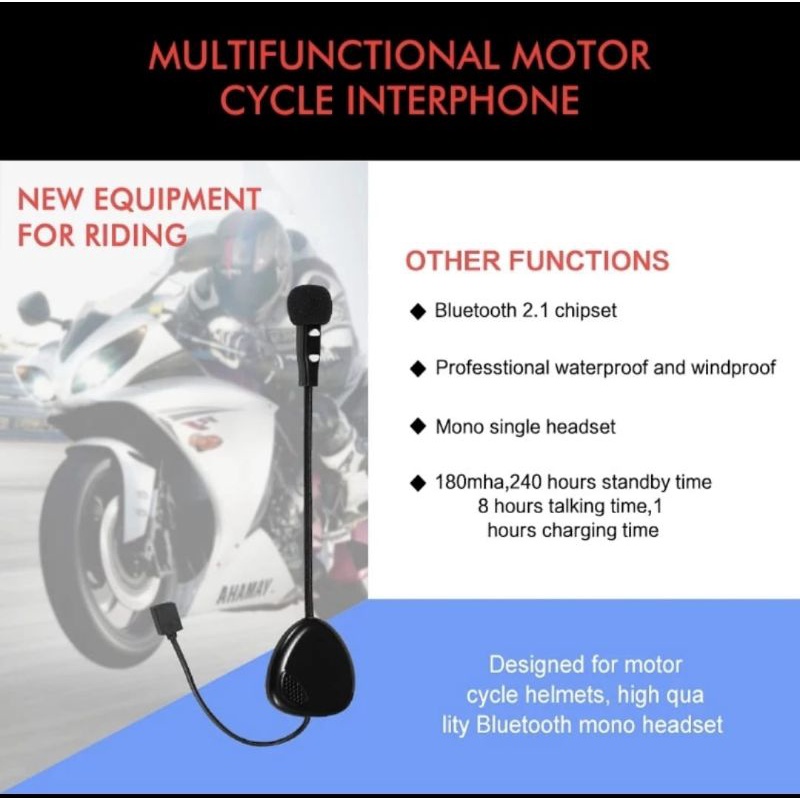 V1 motorcyle bluetooth Headphone for half face helmet headphone untuk helm