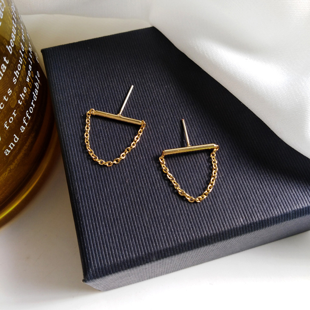 xijing1 925 Jarum Perak, Anting Rantai Rumbai Temperamen Sederhana-6