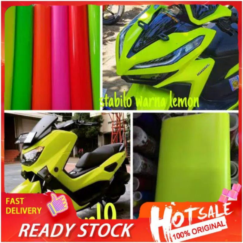 Stiker Skotlet Stabilo  Skotlet Motor Skotlet Kuning Lemon Sticker Maxdecal Scotlet Motor