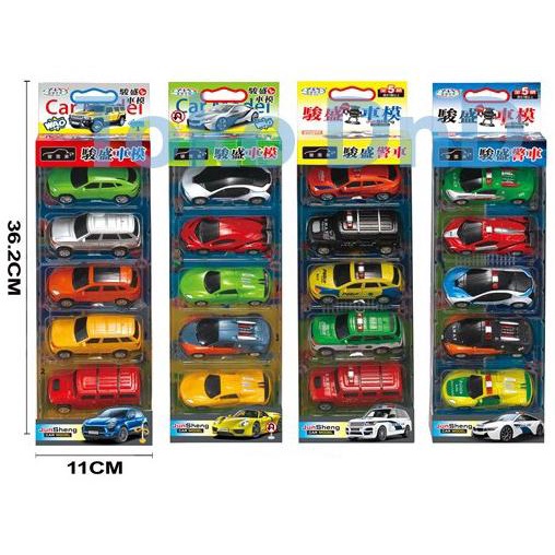 MAINAN ANAK - MINI CAR SET MOBIL SPORT DIE CAST MODEL POLICE ISI 5 PCS