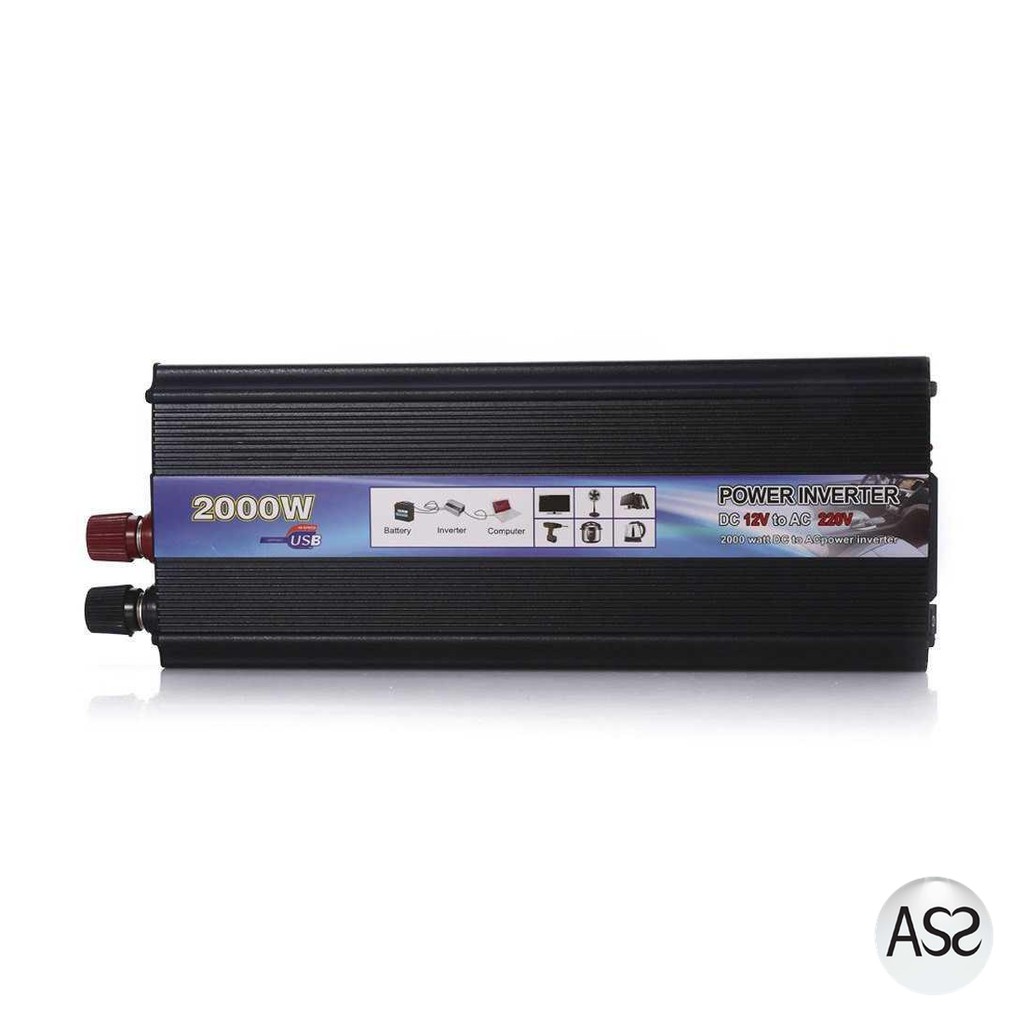 ASS Shop - Taffware Rectangle Car Inverter DC 12Volts to AC 220V 2000Watt - PI