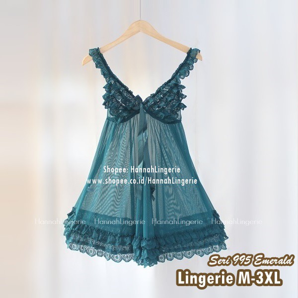 Lingerie BigSize M L XL XXL 3XL Baju Tidur Transparan Seksi Besar Hannah Lingerie Big size 995