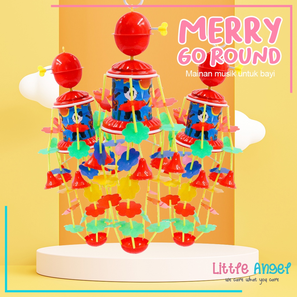 MERRY GO ROUND Mainan Anak Bayi Mainan Ramelan Gantung Musik Putar Warna Warni Hadiah Baby Newborn Musical Toys Krincingan / Kerincingan Ramelan