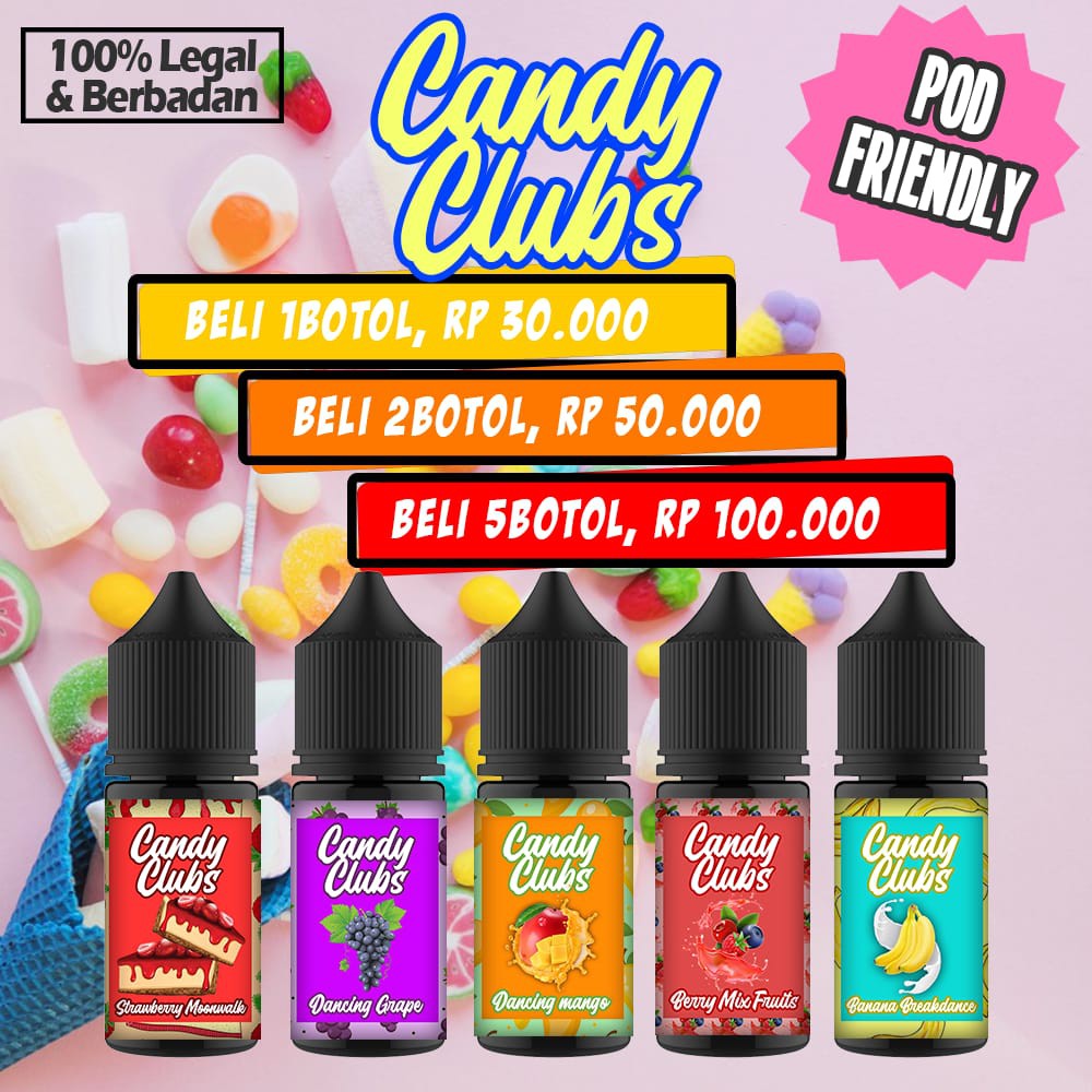 Liquid Candy Clubs 30ml Non Nic Dengan Variant Rasa Terbaik Dan