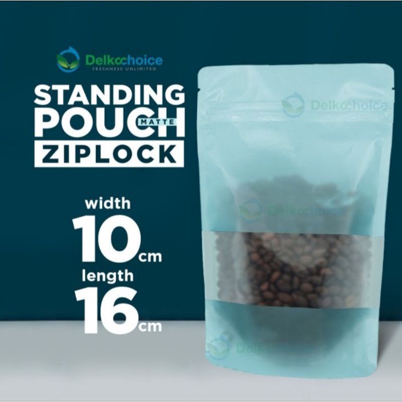 Standing Pouch Window Matte Blue