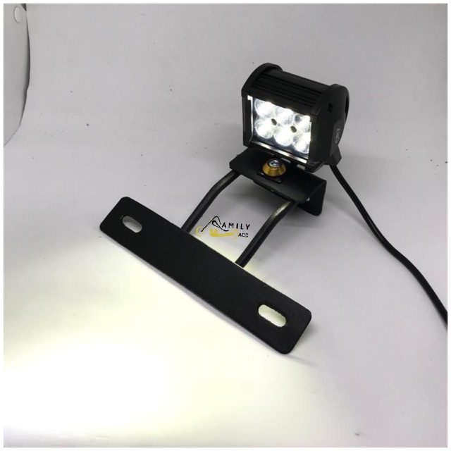 Breket Dudukan Plat Nopol Rx King + Lampu Tembak 6 LED Mini Rx King