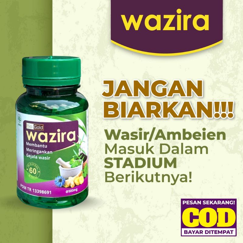 WAZIRA Obat herbal meringankan gejala wasir, ambeien susah bab asli isi 60 kapsul