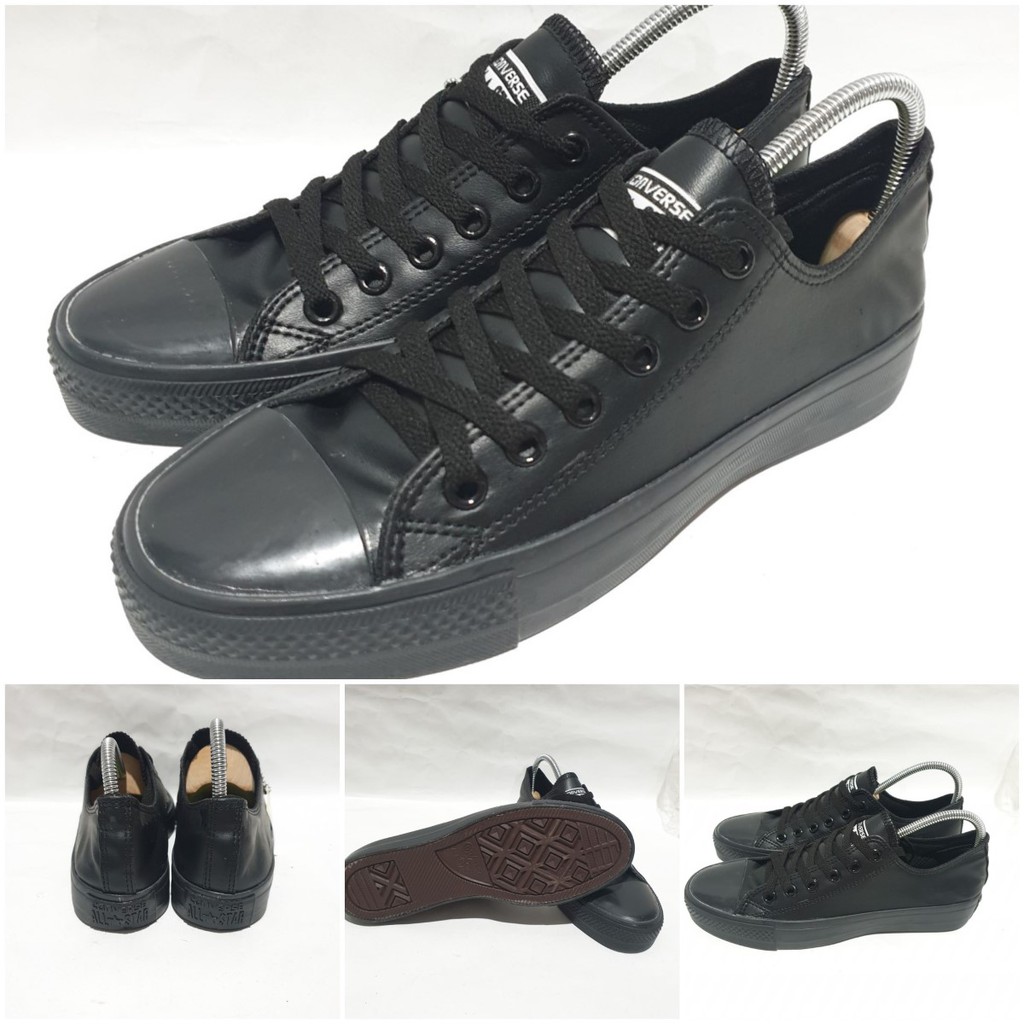 Sepatu Converse Kulit Full black low