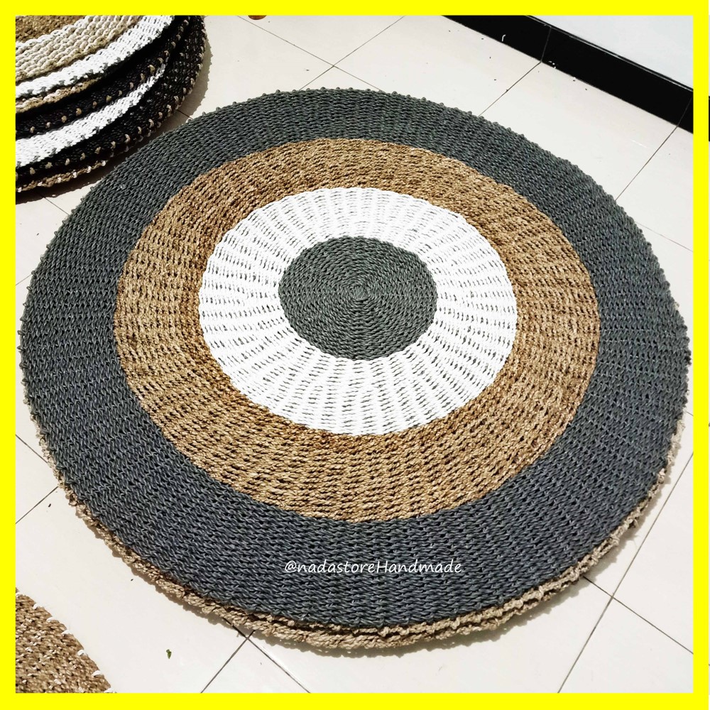 Rug Seagrass Diameter 120 cm / Karpet bulat / Karpet Anyaman / Alas lantai / keset