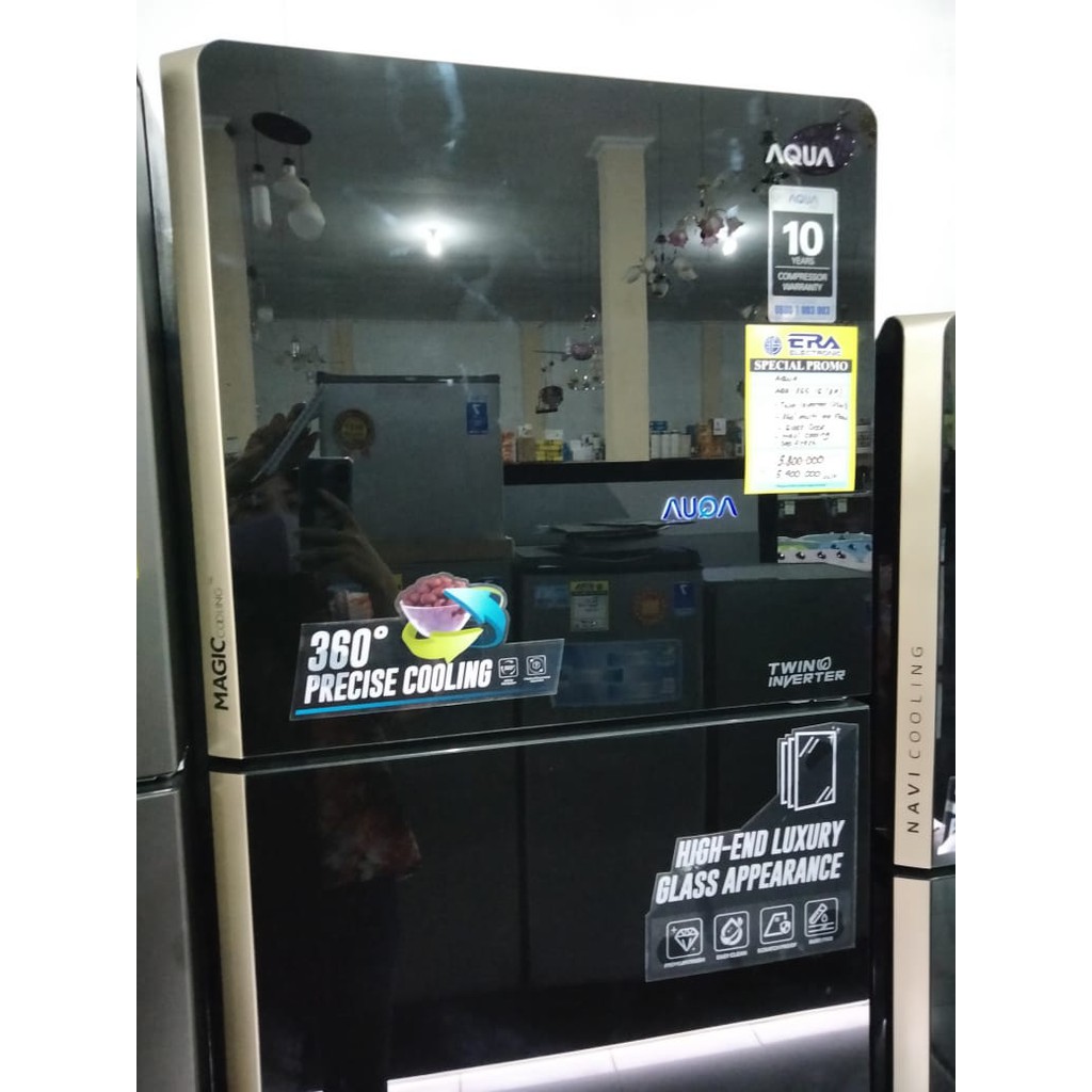 Aqua Japan Kulkas 2 Pintu AQR 355 IG NAVI COOLING Khusus Maeglang
