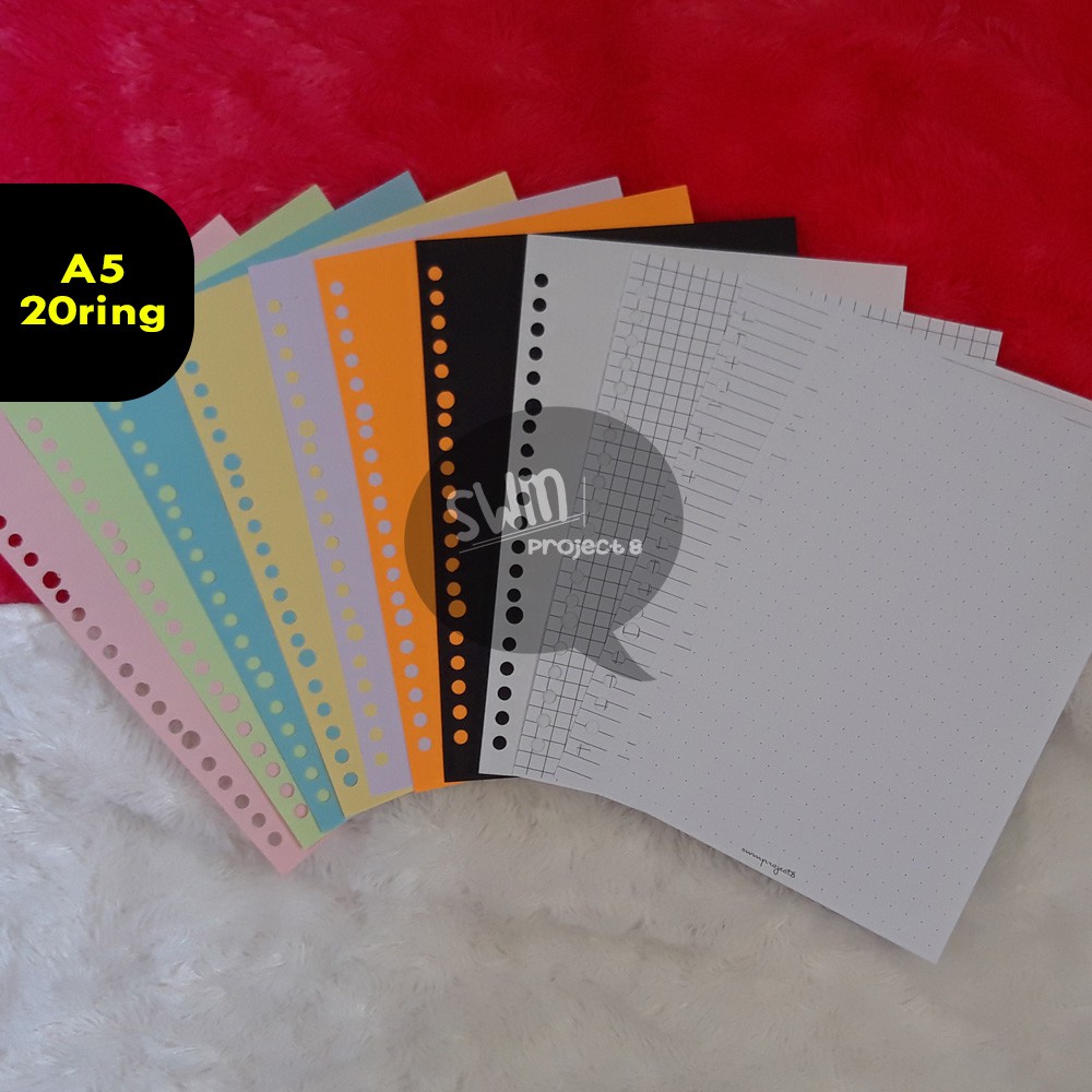 Jual A5 20ring - isi binder refill loose leaf kertas file filler color ...