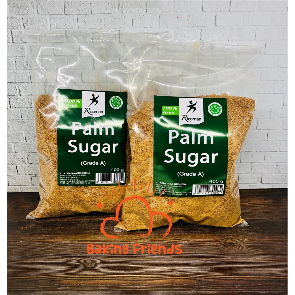 RICOMAN PALM SUGAR GRADE A 400GR/GULA AREN 100% RIKOMAN RICCOMAN