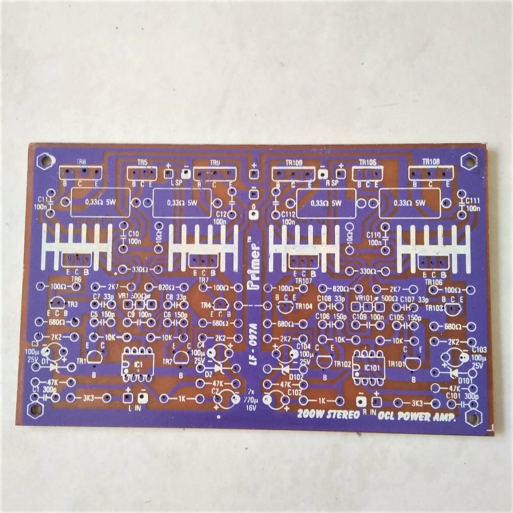 PCB - 200W STEREO OCL POWER AMP. LF 097A