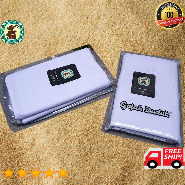 Original G24-14 Kain Sarung Tenun Gajah Duduk Dewasa Polos Putih