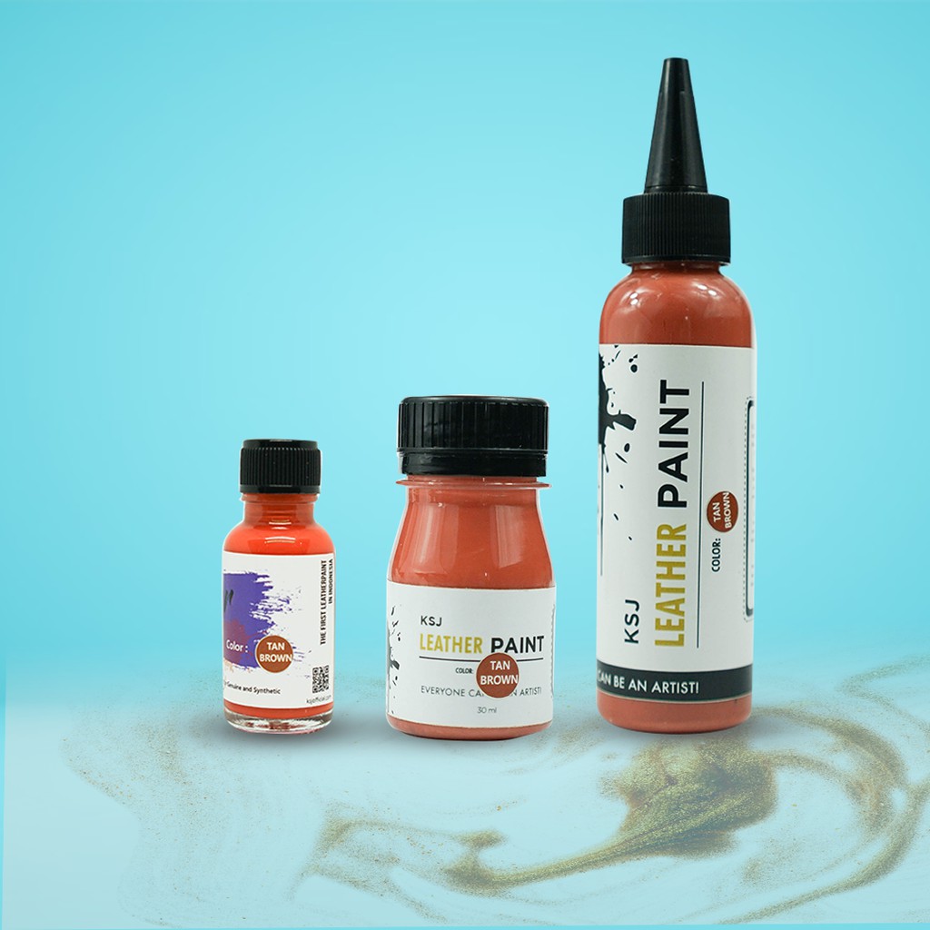 Cat Sepatu / Cat Tas  KSJ Leather Paint / Kulit / Midsole ( Pelengkap Pembersih  Sepatu )-TAN BROWN