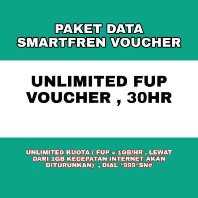 Paket data smartfren voucher unlimited fup 30hari